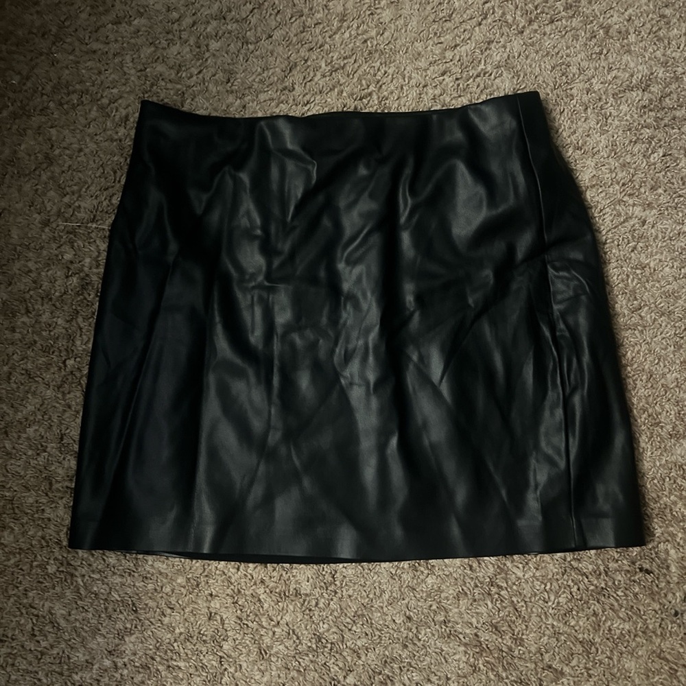 Express Black Faux Leather Mini Skirt